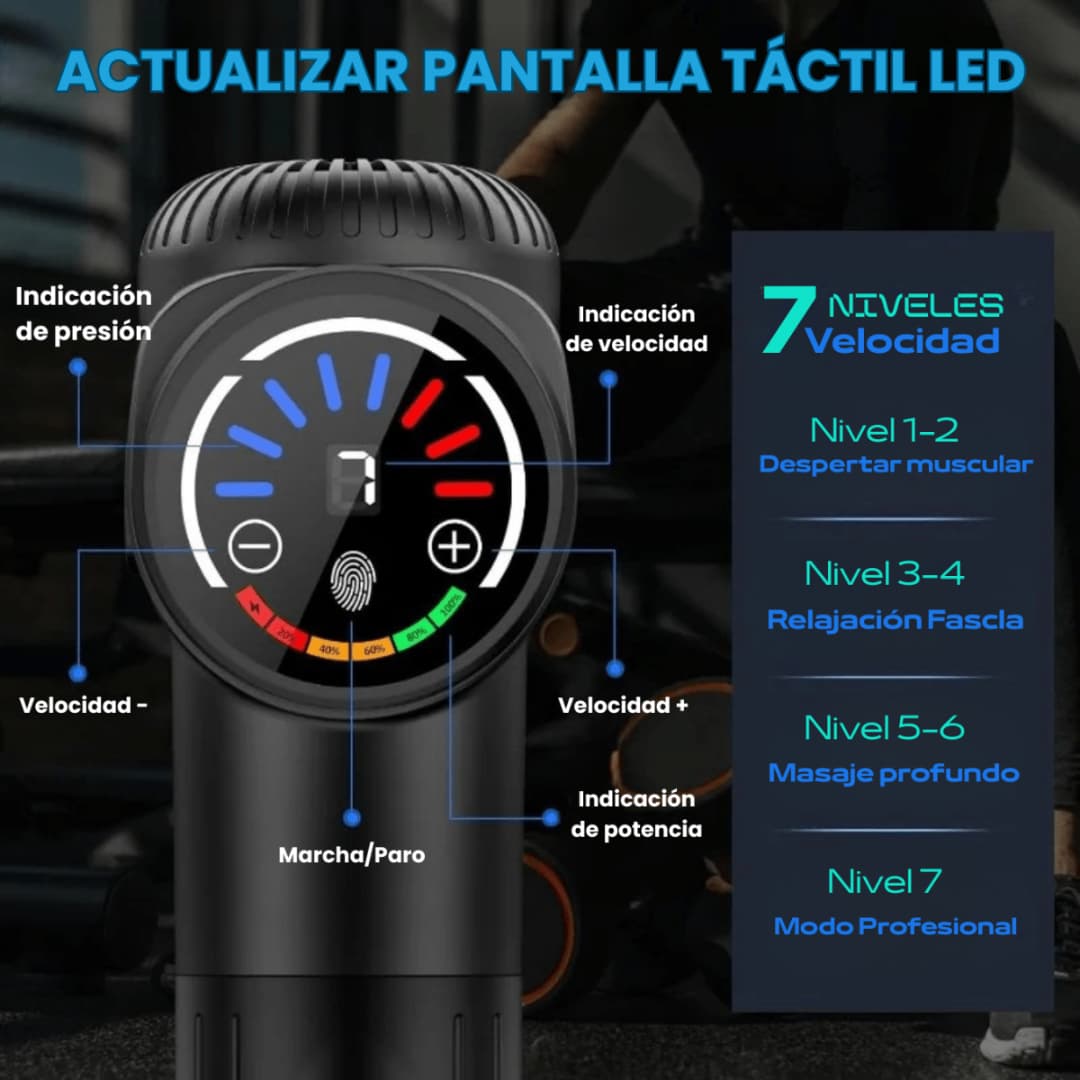 Pistola de Masaje EM26 - La Misma Tecnología Usada por Fisioterapeutas Ahora en Tu Casa - Bulkizz