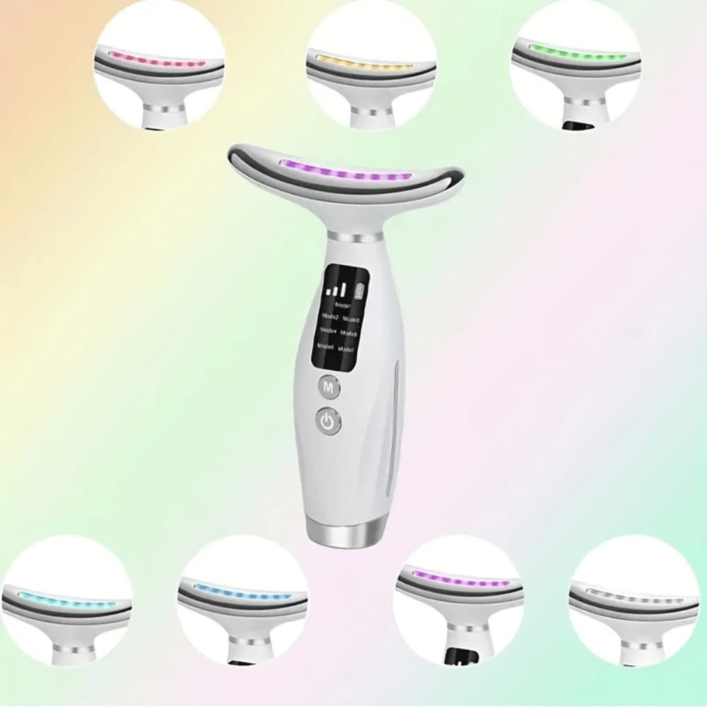 NeuroGlow Pro masajeador facial LED 7 colores en uso